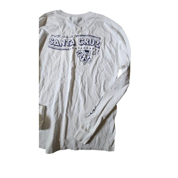 Santa Cruz Original Boardwalk Long Sleeve Men White Tee Size X-Large - Picture 9 of 16